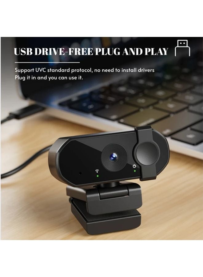 4K UHD Webcam With Noise Canceling Mics Auto Focus USB Plug Play Privacy Cover - Image 5