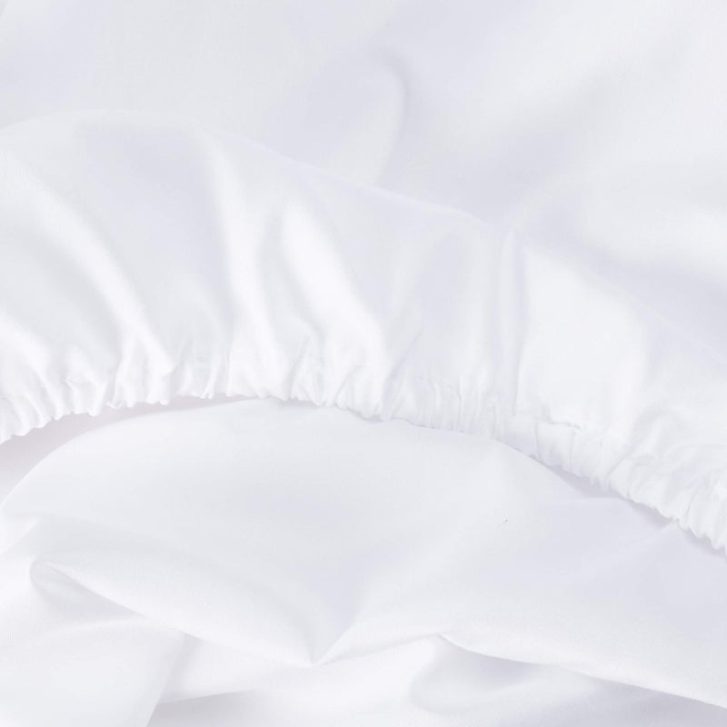 CELINE LINEN Elegance Linen Hospitality Special Treatment Construction Luxurious Ultra Soft White Single Fitted Sheet  Queen - Image 2