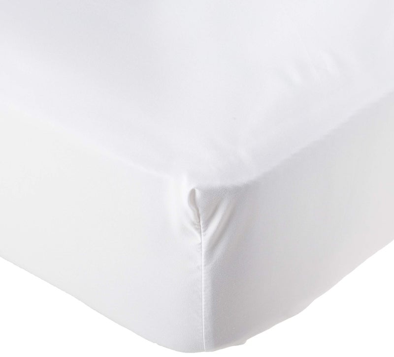 CELINE LINEN Elegance Linen Hospitality Special Treatment Construction Luxurious Ultra Soft White Single Fitted Sheet  Queen - Image 1