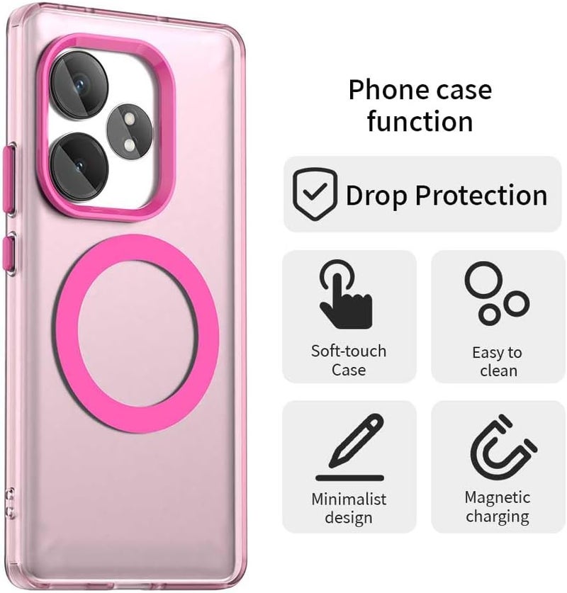 Mingwei Case For Realme Gt 6 5G/Gt Neo 6T/Se Clear Soft Tpu Shock Absorption Slim Lightweight Shockproof Cover Hybrid Protective Case Pink, Gt6 5G/Gt Neo 6T/Se - Image 3