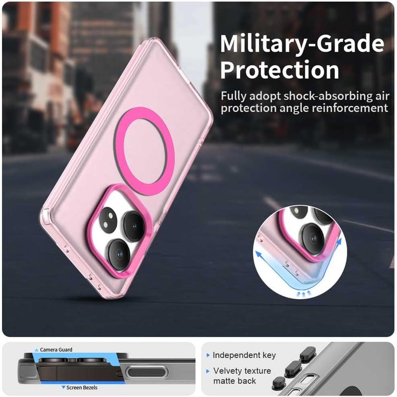 Mingwei Case For Realme Gt 6 5G/Gt Neo 6T/Se Clear Soft Tpu Shock Absorption Slim Lightweight Shockproof Cover Hybrid Protective Case Pink, Gt6 5G/Gt Neo 6T/Se - Image 1