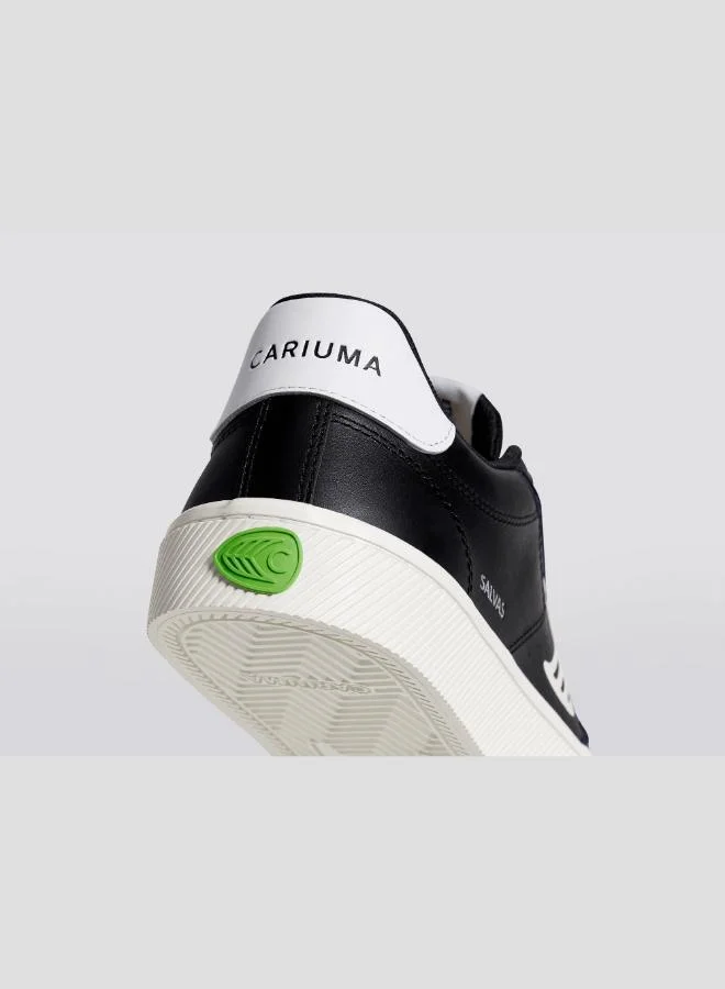 Cariuma SALVAS Black Leather Off-White Logo Sneaker