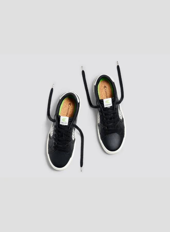 Cariuma SALVAS Black Leather Off-White Logo Sneaker