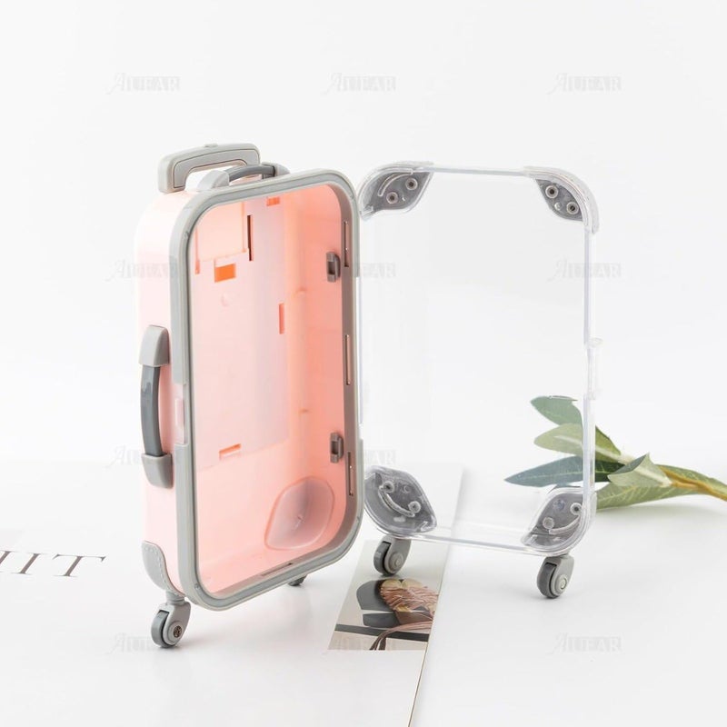Trendy Nest Trendy Nest Transparent Mini Eyelash Luggage Case Plastic Suitcase Packaging Creative Cute False Eyelash Storage Box Holder Organizer for Women Girls For Travel Multicolor Pack Of 1  - Image 4