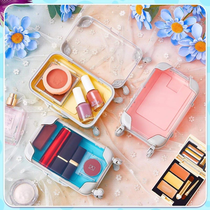 Trendy Nest Trendy Nest Transparent Mini Eyelash Luggage Case Plastic Suitcase Packaging Creative Cute False Eyelash Storage Box Holder Organizer for Women Girls For Travel Multicolor Pack Of 1  - Image 5