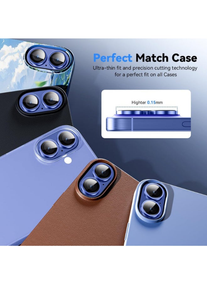 Protect PROTECT Xzoom Lens Protector for iPhone 16 / 16 Plus | Sapphire Glass, Metal Frame, Ultra Clear, Blue – Model: XIP16BLU  - Image 2