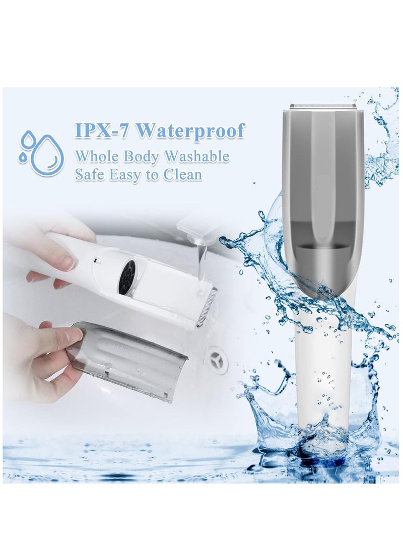 شو وو ماكينة قص شعر الأطفال الصامتة المقاومة للماء IPX 7 لاسلكية قابلة لإعادة الشحن عبر USB، ماكينة تشذيب شعر الأطفال بالمكنسة الكهربائية للأطفال مع 3 أمشاط إرشادية، وشاح حلاقة  - Image 2