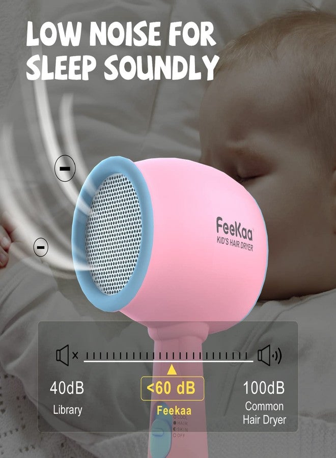 FeeKaa Kids Hair Dryer, Pink, 500 Watt, Lightweight, Gentle Heat, Safe for Kids, Anti-Scald Design - Image 5