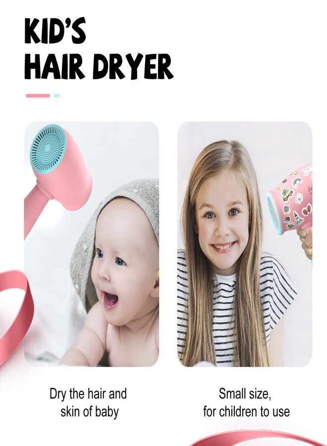 FeeKaa Kids Hair Dryer, Pink, 500 Watt, Lightweight, Gentle Heat, Safe for Kids, Anti-Scald Design - Image 2