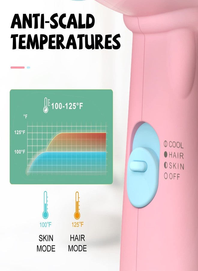 FeeKaa Kids Hair Dryer, Pink, 500 Watt, Lightweight, Gentle Heat, Safe for Kids, Anti-Scald Design - Image 3