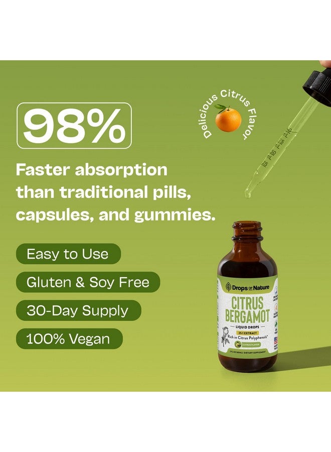 Drops of Nature مستخلص البرغموت الحمضي 25:1 قطرات سائلة - نباتي، خالي من الغلوتين - قابل للمقارنة مع مكمل ريسفيراترول و بيربرين - 1000 ملغ مكمل برغموت لصحة القلب ودعم الأيض (حمضيات، 60 مل) - Image 3