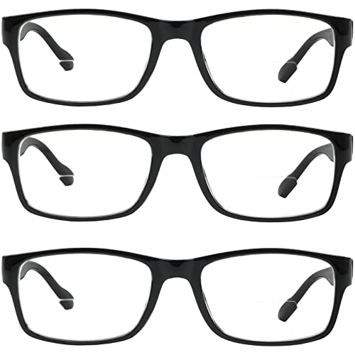 Yogo Vision Bifocal Reading Glasses for Men and Women Rectangle MultiFocal Readers with Spring Hinges Retro Design Black 1.5 - Image 5
