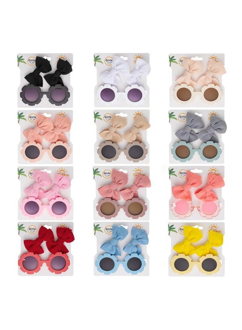 دىدانيالا طقم مشابك شعر فيونكة ونظارة دانا للأطفال والفتيات - لون بوميلو وردي - Image 3