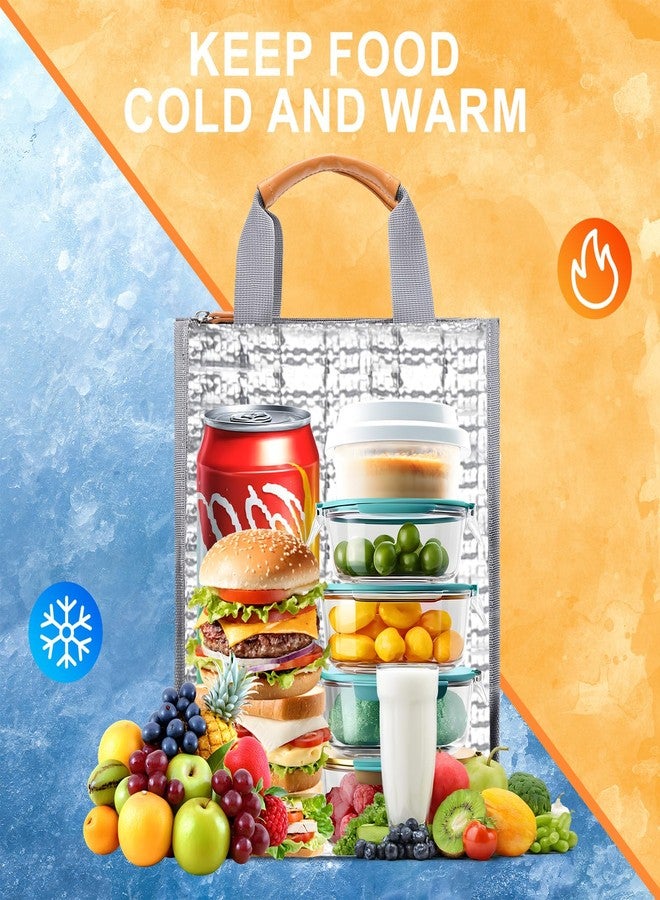 موسيسو حقيبة غداء موسيسو، صندوق غداء معزول للرجال والنساء، حقيبة تبريد كبيرة السعة، قابلة لإعادة الاستخدام ومقاومة للتسرب مع جيب أمامي مرتفع وحزام كتف، مناسبة للمكتب والعمل والسفر والنزهات والشاطئ، رمادي - Image 2