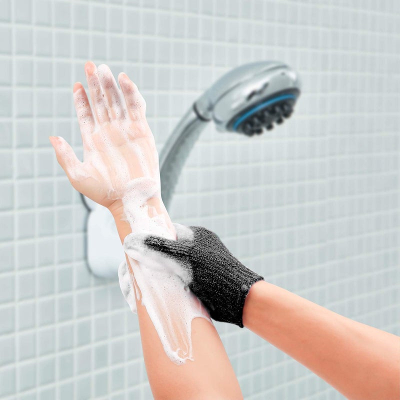 Rainmae 6Pairs Exfoliating Gloves - Premium Black Scrub Wash Mitt for Bath or Shower - Luxury Spa Exfoliation Accessories for Beauty Spa Massage, Suitable for Men and Women  - Image 5
