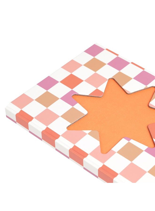 pearhead Checkered Star Pink & Orange Cutout Hardcover Notebook – 6x8.25 Chic Grid Journal, 200 Pages for Bullet Journaling & Planning - Image 3