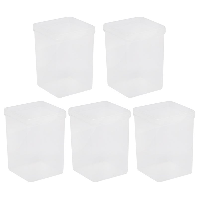 5pcs of One Set Nail Swab Box Durable Cosmetic Box Single Lattice Cotton Case Cotton Swabs Organizer for Home Bathroom Bedroom Travel - Image 1