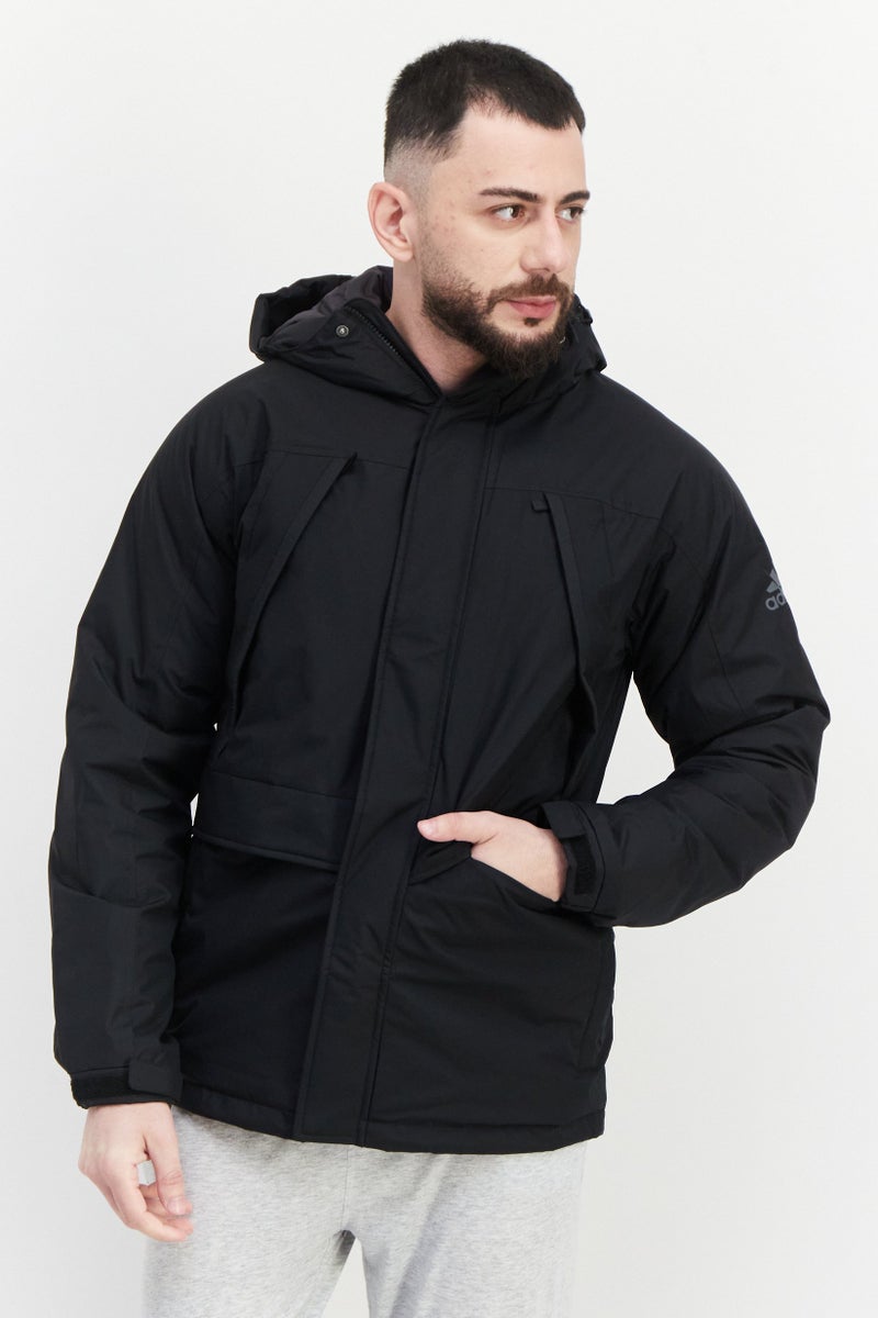 Adidas Men Sportswear Brand Logo Training Jacket, Black - Image 1