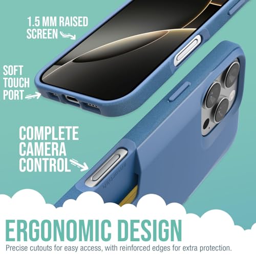 Smartish® iPhone 16 Pro Max Wallet Case - Wallet Slayer Vol. 1 [Slim+Protective] Credit Card Holder - Drop Tested Hidden Flip Card Slot Cover Compatible w/Apple iPhone 16 Pro Max - Blues on The Green - Image 3