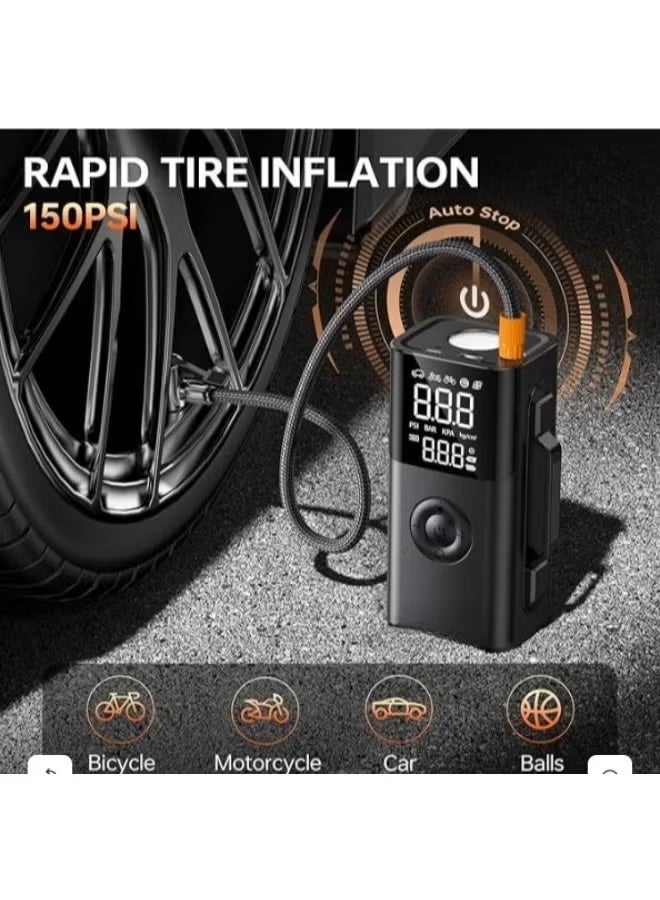 جهاز تشغيل بطارية السيارة 4000 أمبير مع باور باك 6 في 1، ضاغط هواء لاسلكي 150 PSI لتضخيم وفض إطارات السيارات، مع مصباح LED - Image 3