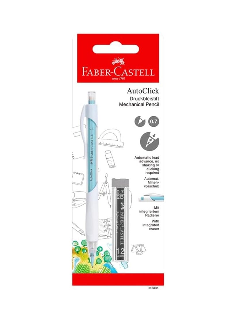 FABER-CASTELL 1-Piece Autoclick Mechanical Pencil 0.7mm Tip With A Pack Of 2B Leads - Image 1