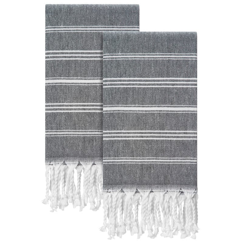 cabanana Hand Towels for Bathroom  2Pack20x30 Inch100 CottonTurkish Bathroom Hand TowelsSuper Absorbent  QuickDry Soft for Bath Kitchen Spa Face Hair Dishcloth Black
