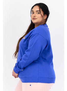 Champion Women Plus Size Long Sleeves Outdoor Sweatshirts, Blue  - Image 3