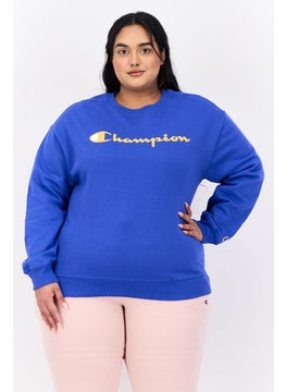 Champion Women Plus Size Long Sleeves Outdoor Sweatshirts, Blue  - Image 1