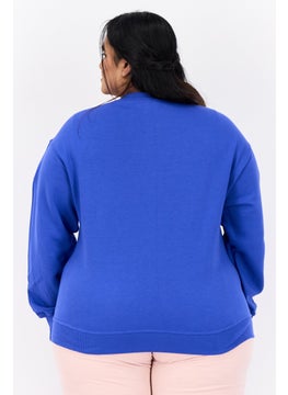 Champion Women Plus Size Long Sleeves Outdoor Sweatshirts, Blue  - Image 2