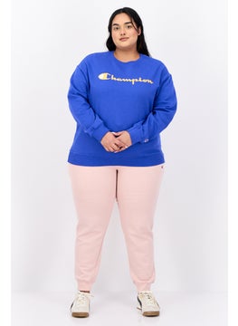 Champion Women Plus Size Long Sleeves Outdoor Sweatshirts, Blue  - Image 4