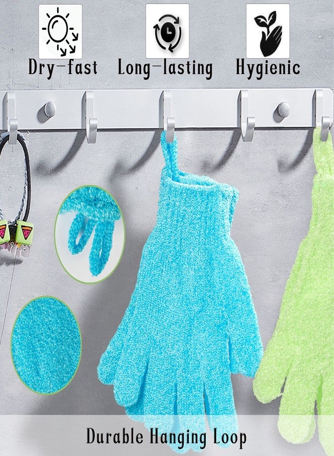 CVNDKN Bath Gloves,16 Pcs Exfoliating Bath Gloves,Body Scrub Gloves with Hanging Loop for Beauty Spa Massage Skin Shower Body Scrubber-8 Colors - Image 5