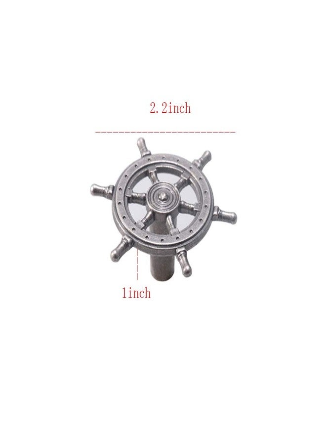 luluxing 8 Pcs Ocean Nautical Theme Design Ships Wheel Knobs for Dresser Cabinet Wardrobe Drawer Zinc Alloy Retro Drawer Single Hole Handle - Image 4
