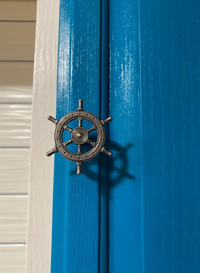 luluxing 8 Pcs Ocean Nautical Theme Design Ships Wheel Knobs for Dresser Cabinet Wardrobe Drawer Zinc Alloy Retro Drawer Single Hole Handle - Image 2