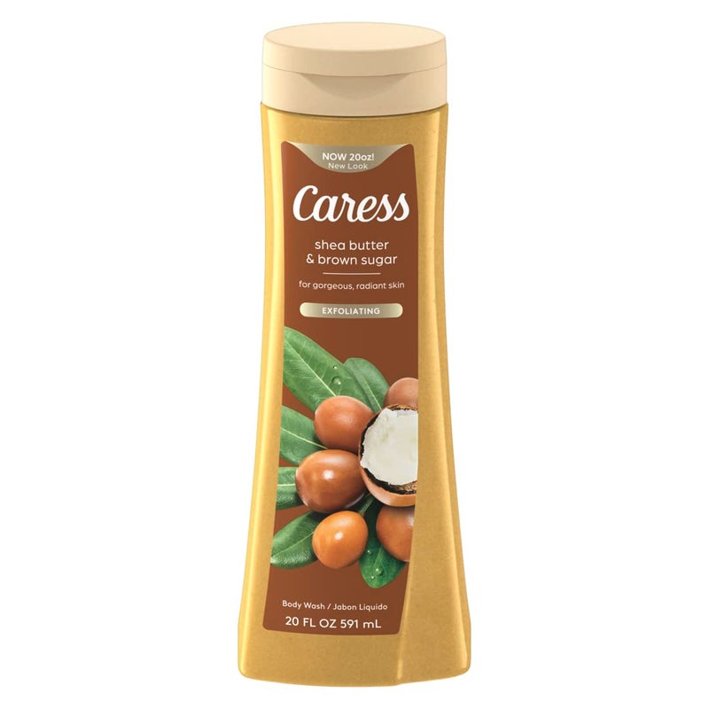 Caress Body Wash For Gorgeous Radiant Skin Shea Butter  Brown Sugar Hydrating and Exfoliating Body Wash 20 fl oz