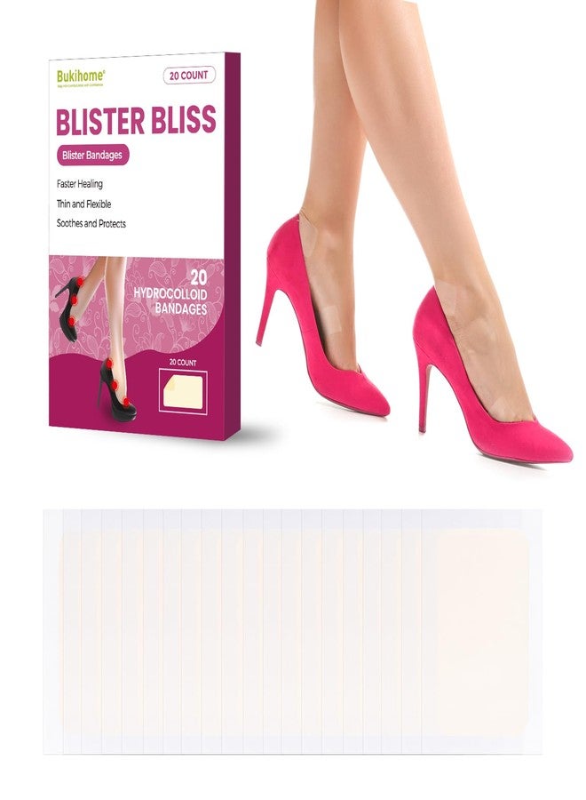 Bukihome Blister Bandages - 20 Count Hydrocolloid Gel Blister Bandages Pads, Bridesmaid Gifts, Small Gifts for Women, Wedding Day Essentials, Hydrocolloid Bridal Emergency Kit - Image 1