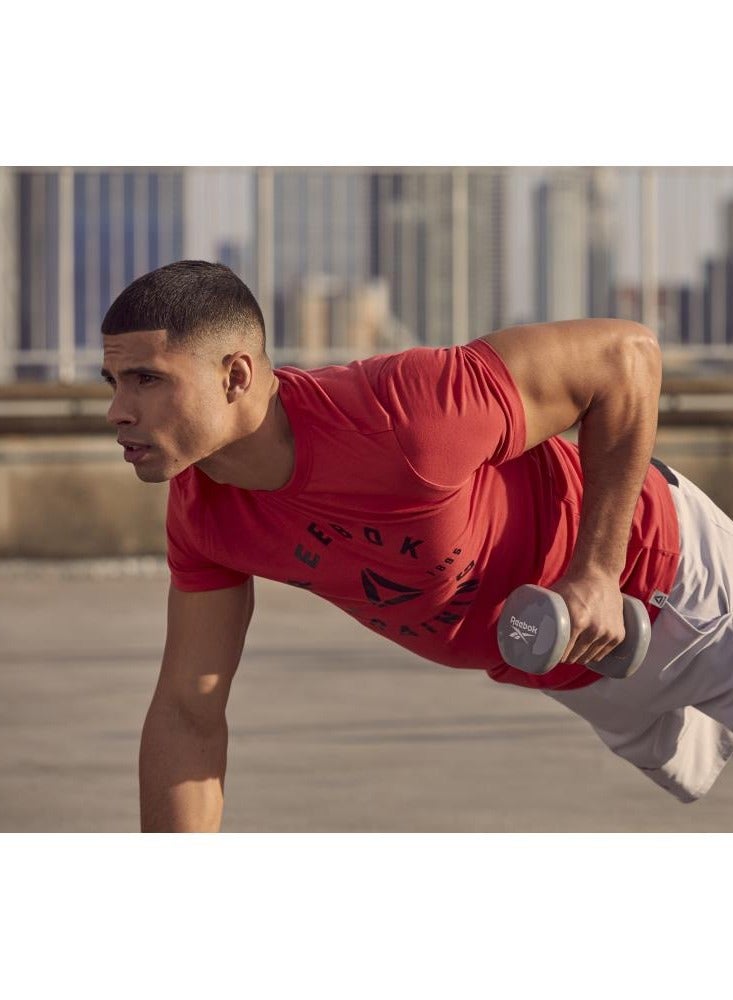 ريبوك دمبلز مطاطية سداسية 4 كجم (زوج) – متينة ومستقرة للتدريب في المنزل أو النادي - Image 5