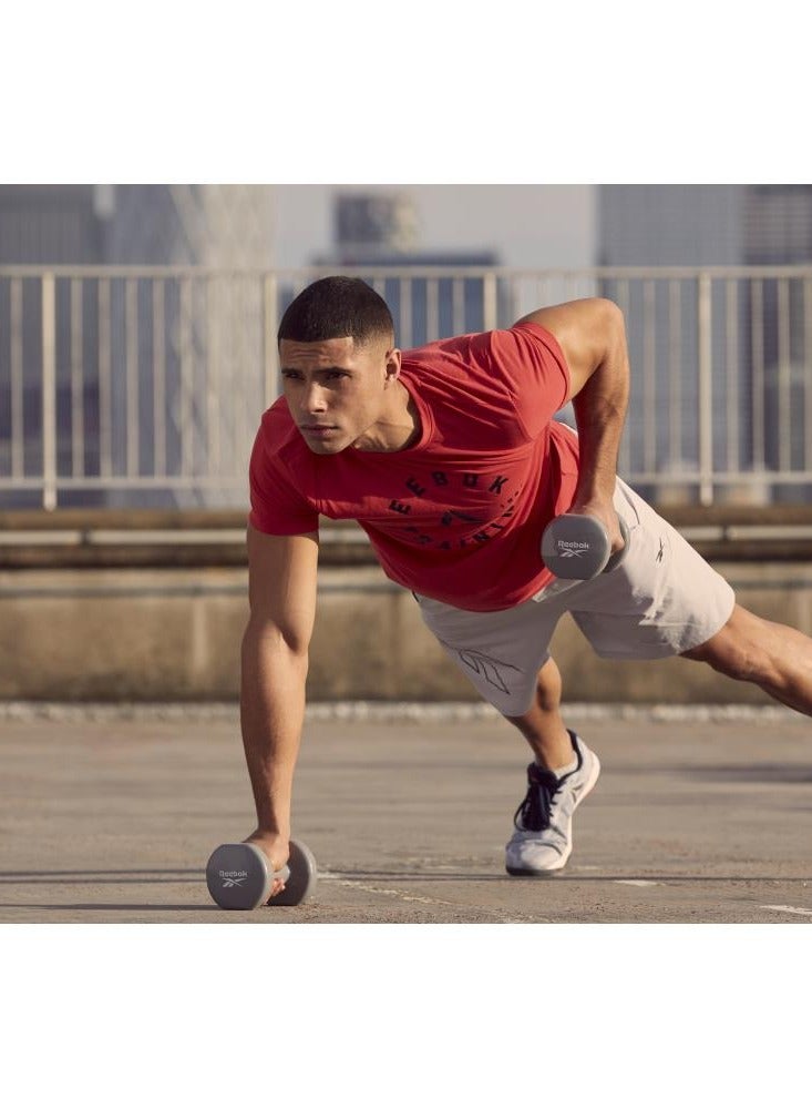 ريبوك دمبلز مطاطية سداسية 4 كجم (زوج) – متينة ومستقرة للتدريب في المنزل أو النادي - Image 4