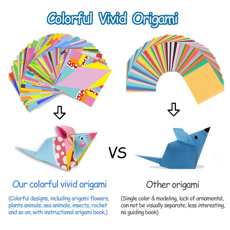 hapray Origami Kit 144 sheets Origami Paper for Kids 72 Patterns with Craft Guiding Book - Image 3