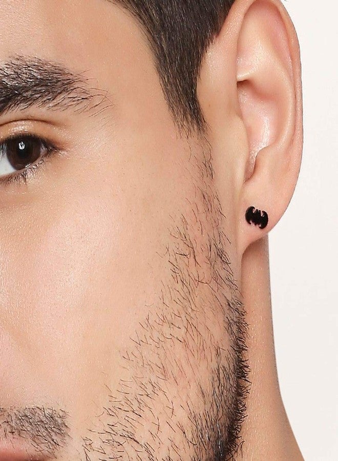 OOMPHelicious Jewellery Single Piece of Black Bat Stainless Steel Stud Earring - Image 4