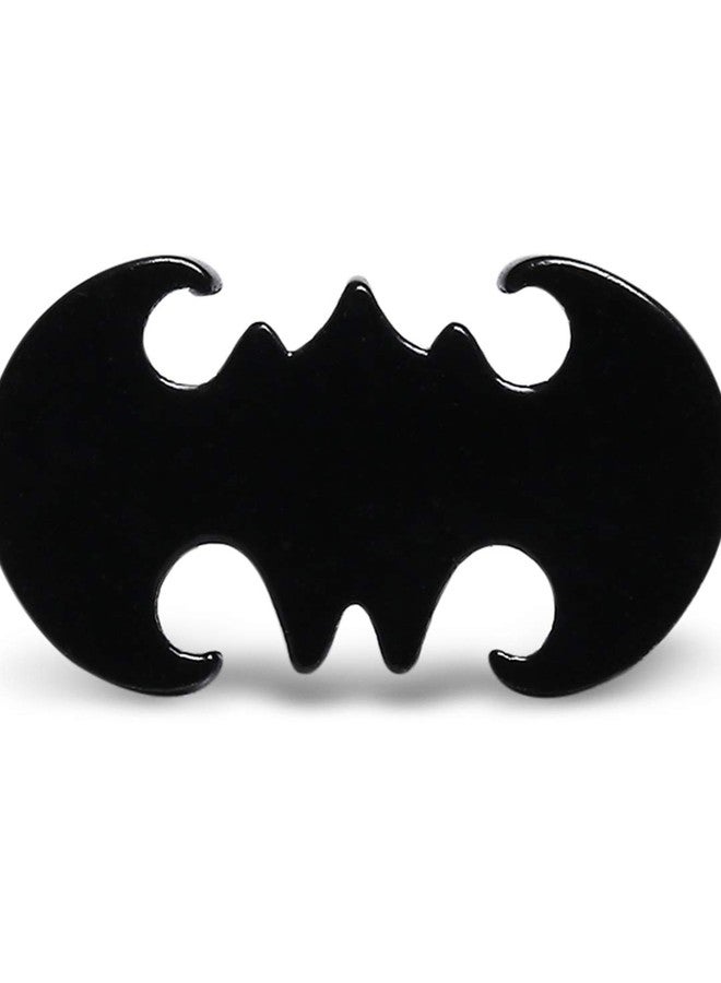 OOMPHelicious Jewellery Single Piece of Black Bat Stainless Steel Stud Earring - Image 3