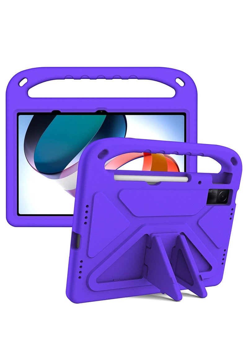 Kids Case Compatible with Xiaomi Redmi Pad 10.61 inch Released 2022 Light Weight Shock Proof Handle Stand Kids Friendly Protective Cover Case (Color : Purple) - Image 1