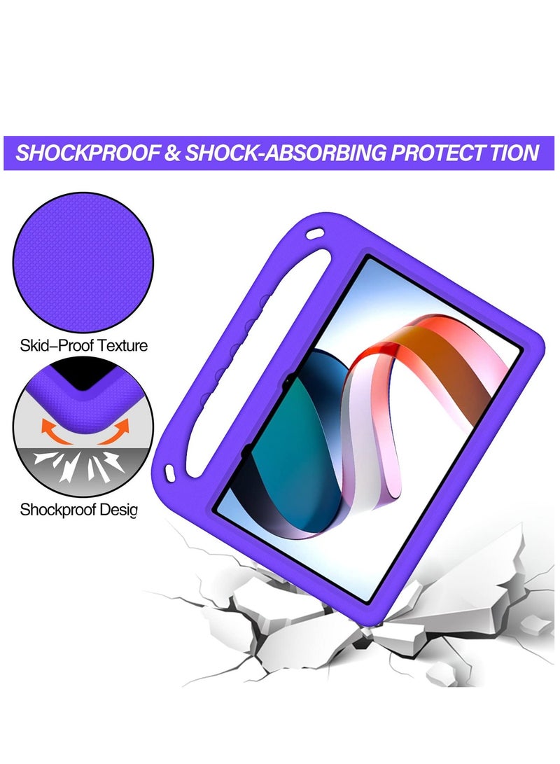 Kids Case Compatible with Xiaomi Redmi Pad 10.61 inch Released 2022 Light Weight Shock Proof Handle Stand Kids Friendly Protective Cover Case (Color : Purple) - Image 3