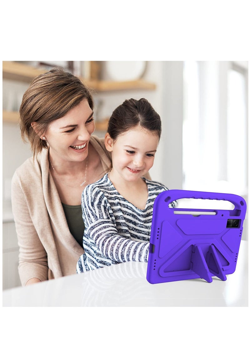 Kids Case Compatible with Xiaomi Redmi Pad 10.61 inch Released 2022 Light Weight Shock Proof Handle Stand Kids Friendly Protective Cover Case (Color : Purple) - Image 2