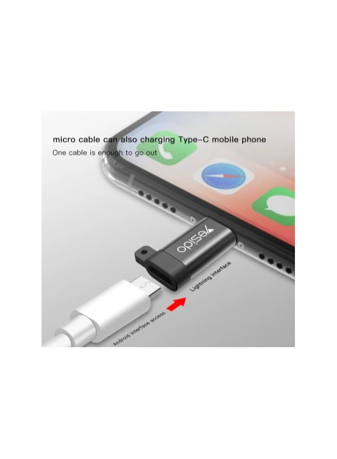 يسيدو محول GS05 Lightning إلى Micro مصنوع من سبائك الألومنيوم TPE مضاد للضياع Mini OTG لنقل الشحن.  - Image 4