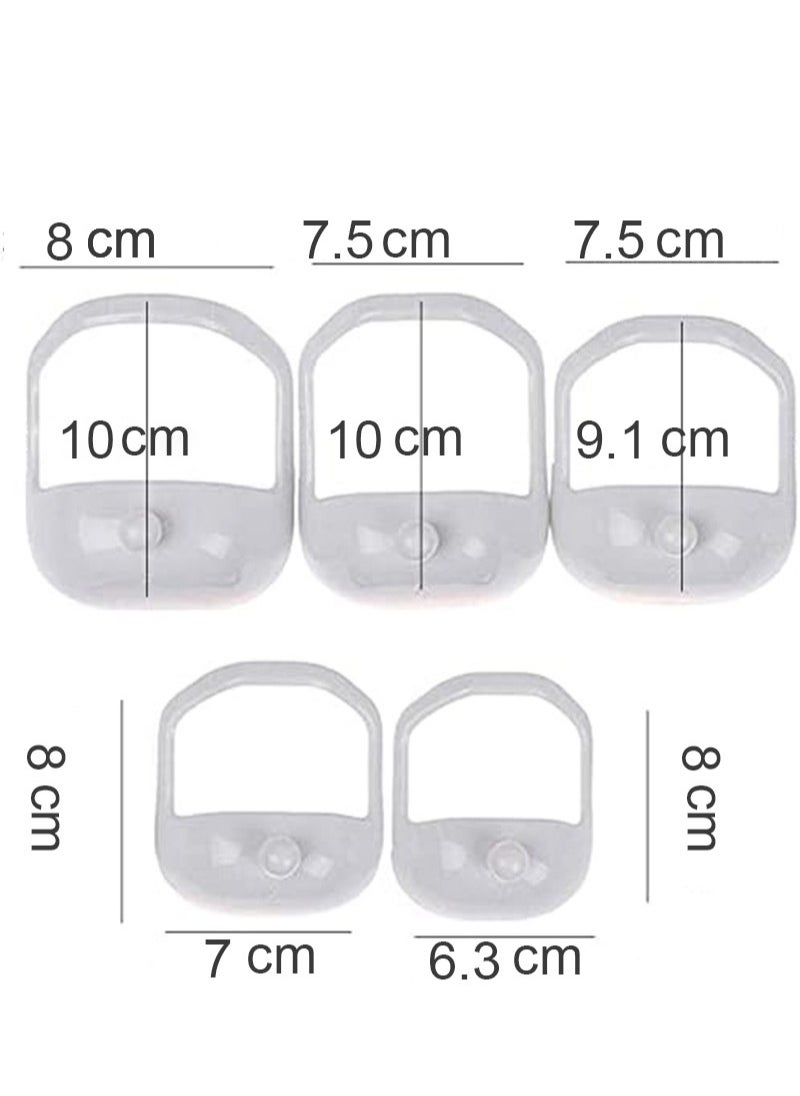 Apustim - 5 Sizes Set Of Beard Shaping & Styling Tool，Beard Guide Shaper Goatee Trimmer Template For Men，Men's Clear Grooming Tool For Men's Chin，Clear Sideburns Outliner Stencil Lineup （White） - Image 1