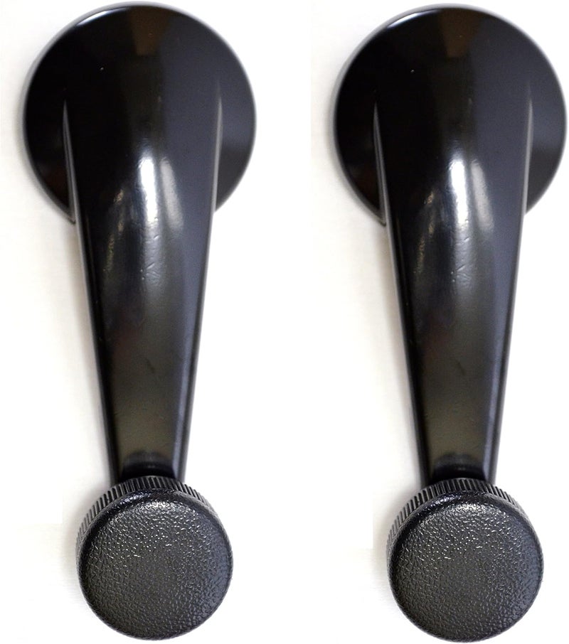 PT Auto Warehouse GM-1543SA-P Black Inside Interior Inner Window Crank Handle - Left/Right Pair