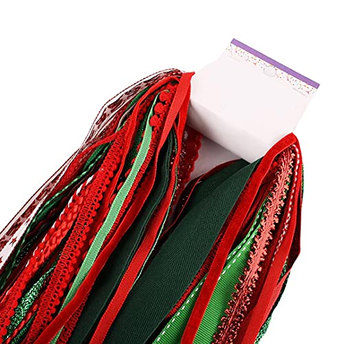 Christmas Ribbons  Assorted Ribbon for Crafts Fabric Ribbon Assortment Variety Pack Holiday Trim Bulk Scraps Bundle 30 Yards