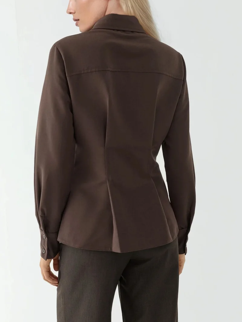HICCUP Fitted Long Sleeve Shirt with Zipper Detail