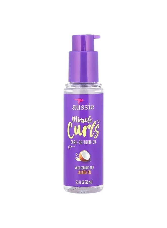 Aussie Miracle Curls Defining Oil 3.2 Ounce (Coconut & Jojoba Oil) 95Ml - Image 1