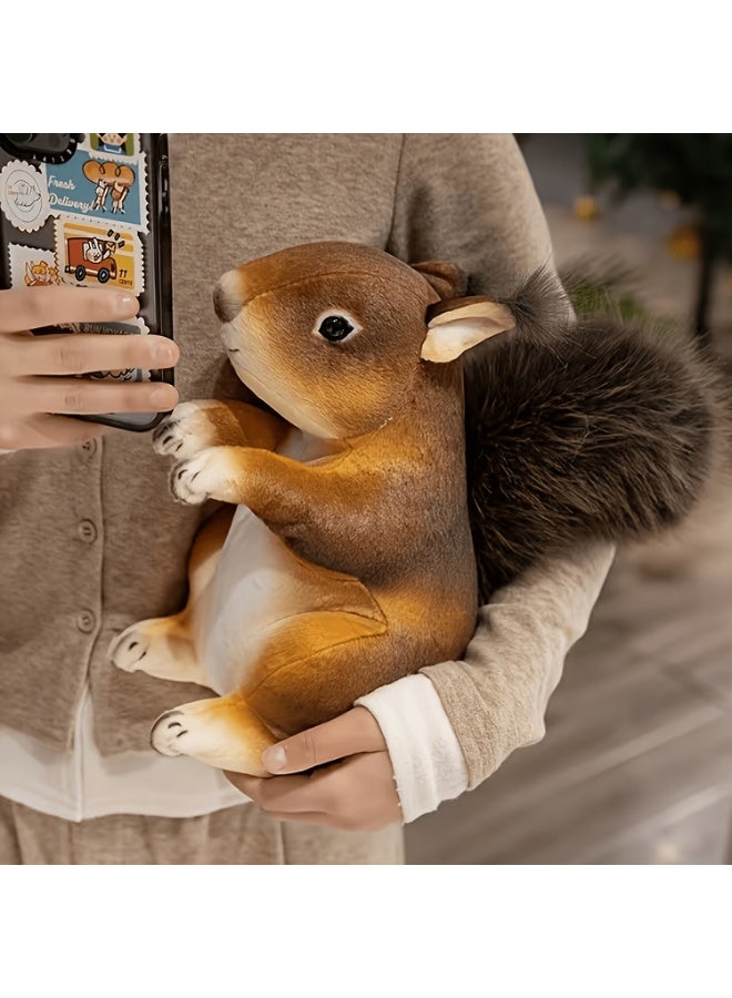 Realistic Squirrel Plush Toy, Soft And Durable Squirrel-Shaped Pet Doll, Safe And Chew-Resistant, Suitable As A Holiday, Birthday And Christmas Gift. - Image 1